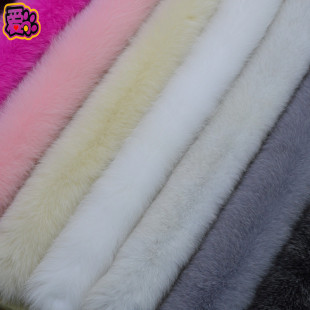 狐狸毛毛领子真毛单卖白粉色男女通用毛条超大皮草毛领帽条单买