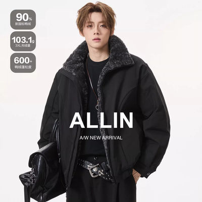 ALLIN 座山雕短款羽绒服男冬季美式解构加厚保暖夹克情侣防寒外套