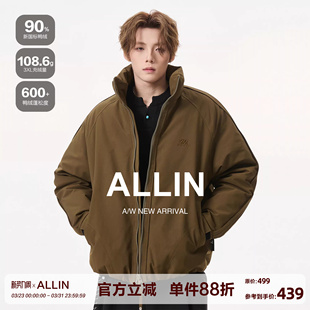 防寒保暖加厚夹克短款 休闲90羽绒服男冬季 立领情侣外套 美式 ALLIN