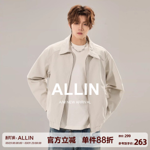 廓形休闲潮牌cleanfit情侣外套 短款 ALLIN 翻领飞行夹克男春秋美式
