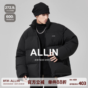 美式 潮牌防寒保暖情侣款 复古短款 冬季 面包服外套 羽绒服男款 ALLIN