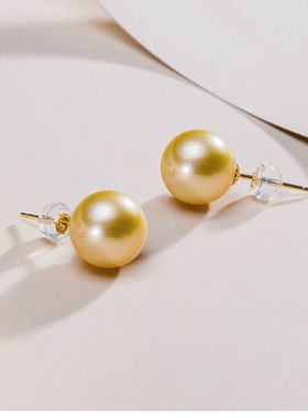 【仙仙专属】通体18k金10-11mm南洋金珍珠耳钉ZB012Z
