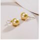 通体18k金10 仙仙专属 11mm南洋金珍珠耳钉ZB012Z