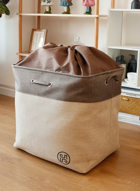 瞳家居布艺收纳箱防尘束口可折叠衣物整理筐衣柜被子玩具储物脏衣