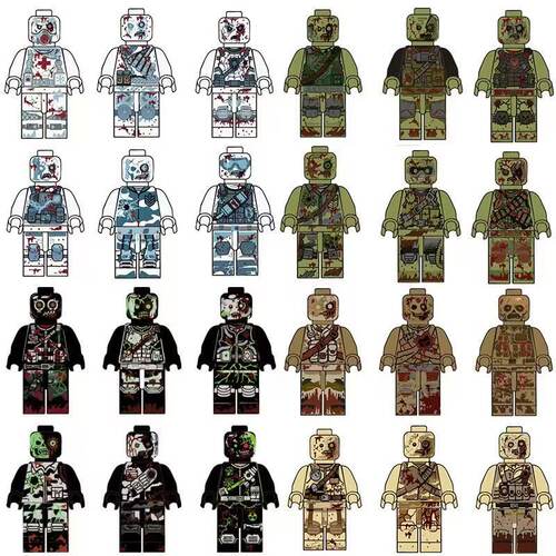 生化危机丧尸人仔益智拼装积木