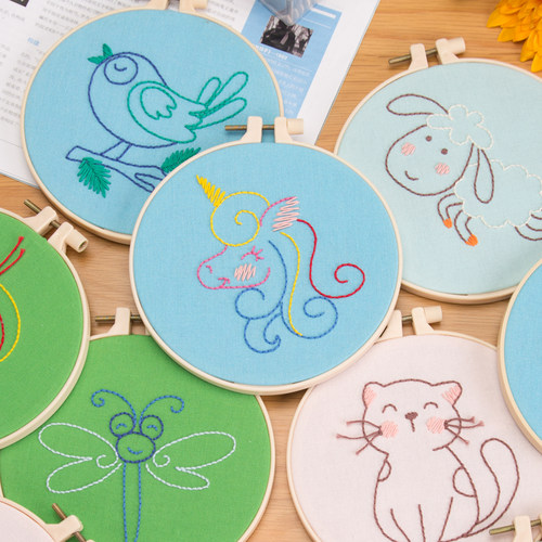 戳戳绣手工diy材料包儿童初学者简单刺绣手工课入门戳戳乐装饰画