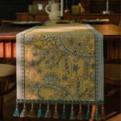 桌旗美式 复古高级感餐桌布茶几电视柜五斗柜茶台茶旗长条装 饰盖布