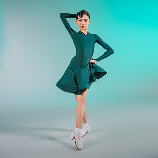 MR DANCE新款M018 小v领拉丁舞服比赛服装舞蹈演出标准规定服