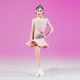 FZS 粉色 拉丁舞服女高级感网纱褶皱F练功服舞蹈裙 DANCE L302