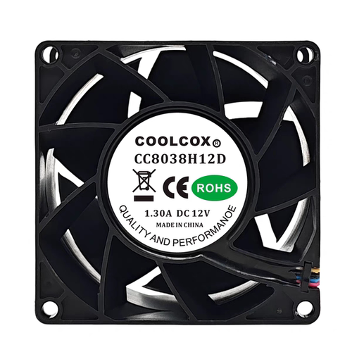COOLCOX 希沃 CC8038H12D 8038 DC12V 1.3A 8CM 工业暴力散热风扇