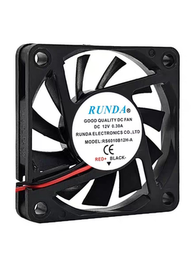 全新RUNDA RS6010B12H-A 6010 DC12V 0.30A 6CM 大风量 散热风扇