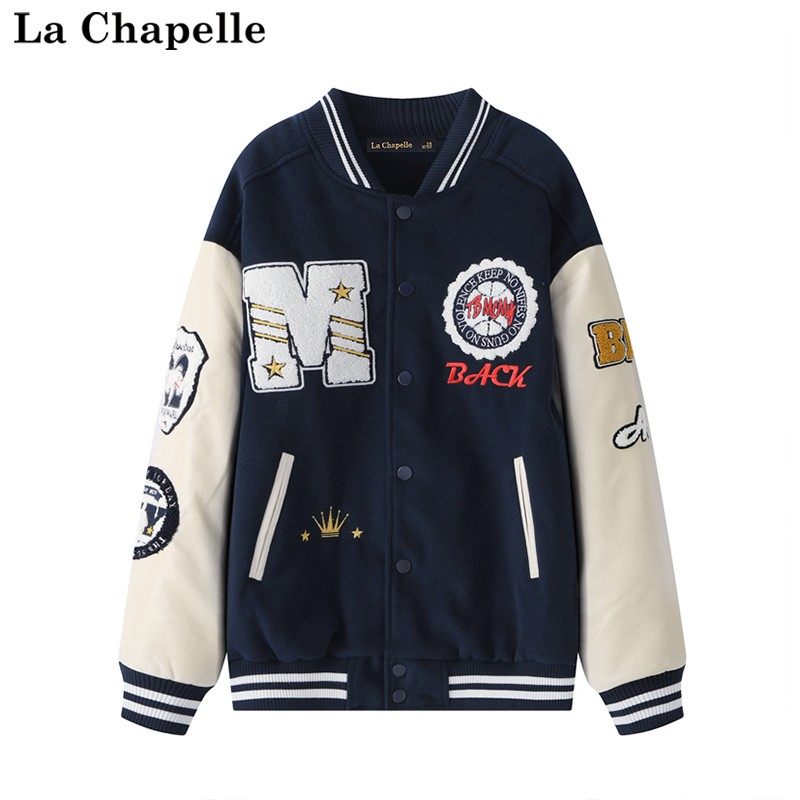 拉夏贝尔/La Chapelle秋冬棒球服男女情侣加棉刺绣宽松大码厚外套属于什么档次？