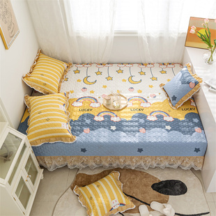 定制榻榻米床盖纯棉全棉绗缝垫炕罩防滑四季用东北大炕罩夹棉床单