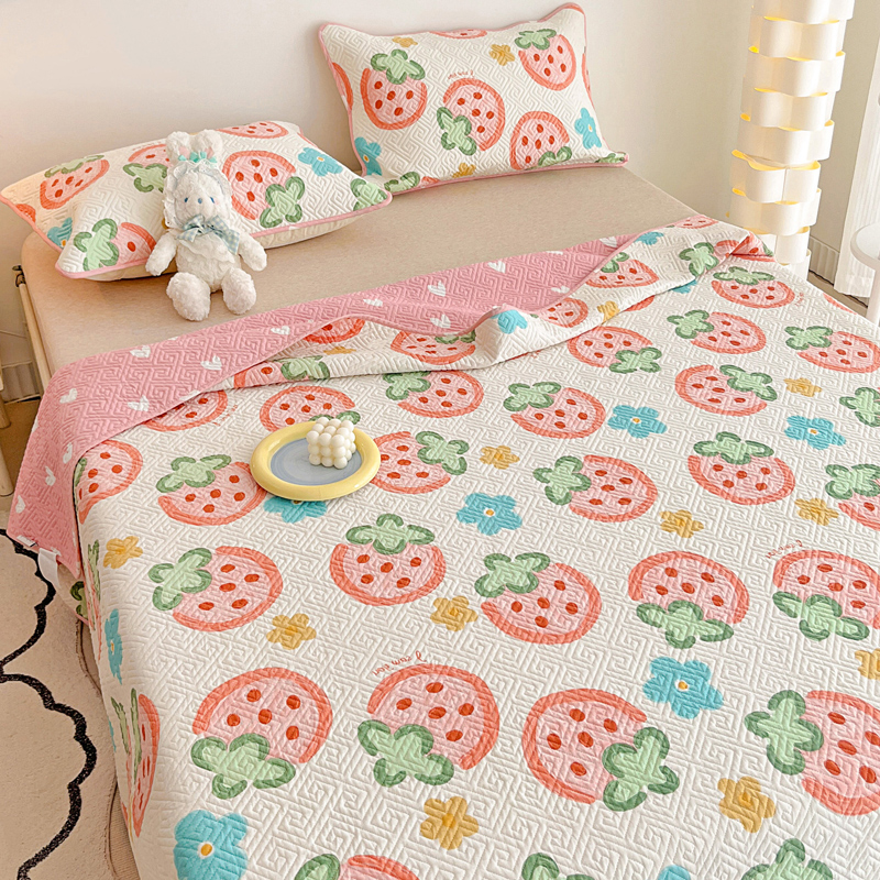 定制A类双面纯棉床盖全棉大炕盖