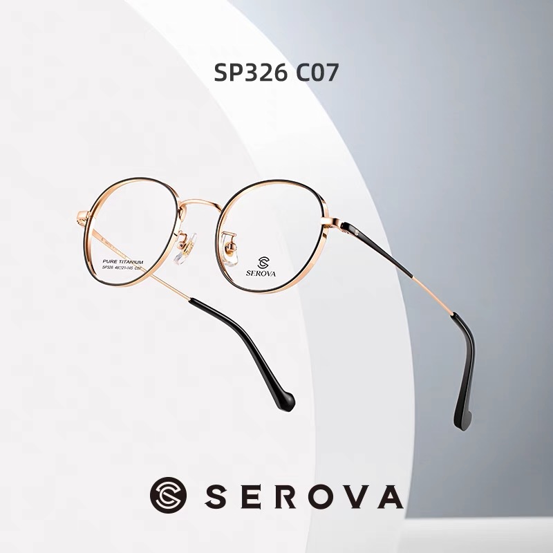 施洛华圆框纯钛宽厚边眼镜高度数