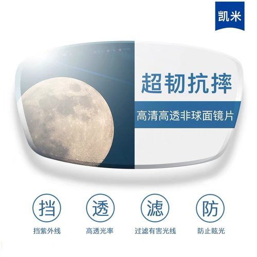 凯米u6u2超轻薄1.74绿膜近视镜片