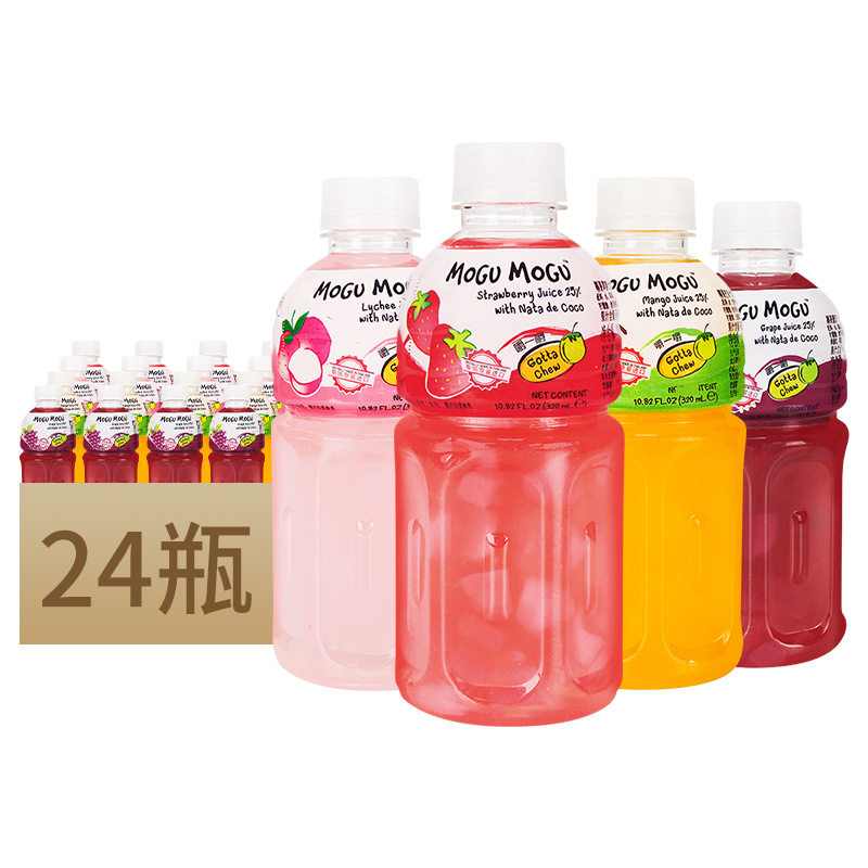 泰国原装进口MOGOMOGO摩咕摩咕椰果果味饮料320ml*24瓶含椰果