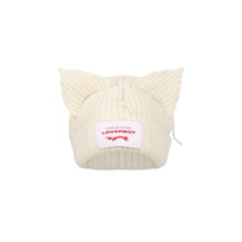 正品Charles Jeffrey Loverboy明星同款秋冬可爱针织猪猪猫耳朵帽