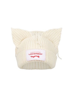 正品Charles Jeffrey Loverboy明星同款秋冬可爱针织猪猪猫耳朵帽