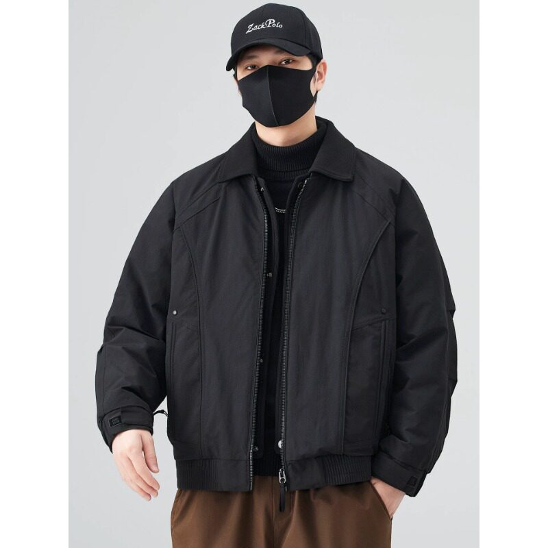假两件连帽羽绒服男冬季90白鸭绒