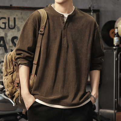 亨利领polo衫卫衣男秋冬加绒加厚