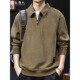 春秋宽松大码 卫衣2026新款 休闲高端衣服 拉链翻领男士 欧棉加绒春季