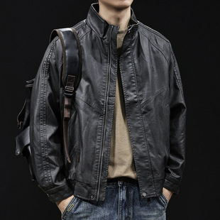 高级感机车皮衣外套男秋冬2025新款男士短款衣服大码美式潮牌秋季
