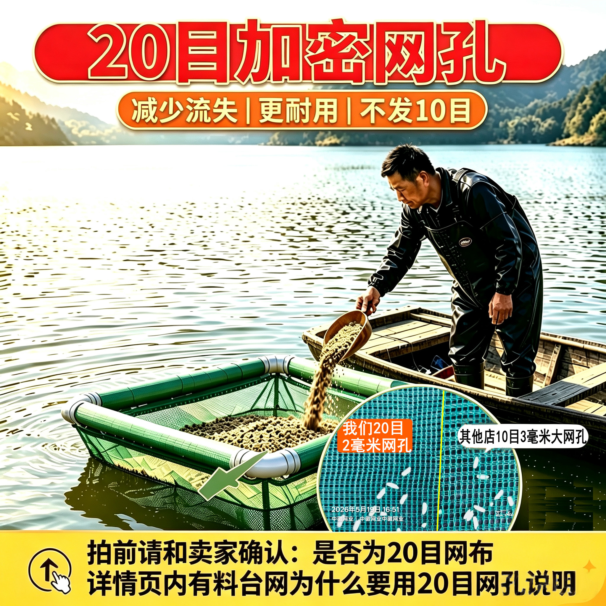 20目花白鲢鳙草鱼悬浮漂浮料台水产设备/水产用具