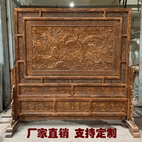 实木雕刻隔断客厅遮挡隔断