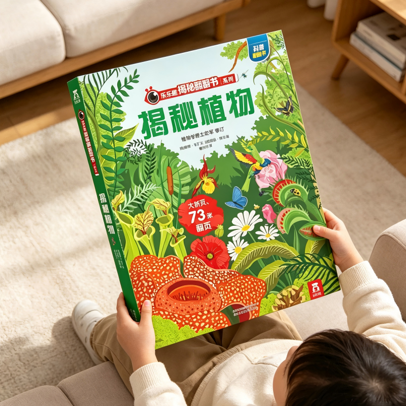 乐乐趣 揭秘植物3D立体书儿童3-6-8-10岁系列翻翻书少儿科普百科全书趣味动物机关触摸小学生幼儿园早教一年级课外阅读机关绘本x
