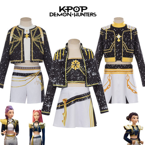 猎魔女团cos服K-POP韩流黑金鲁米佐伊米拉打歌服动漫次元舞台表演