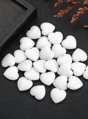 跨境热销15/10/1PCS爱心天然石20*6mm汉白玉质地细腻心形爱心摆件