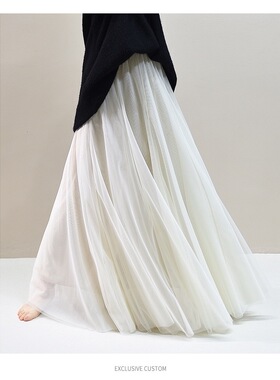 网纱半身裙女2026新款春夏季高腰显瘦仙气飘飘中长款大摆纱裙