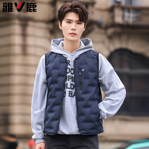 雅鹿男士羽绒马甲轻薄内穿背心