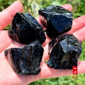 天然黑曜石原石扩香石香薰石大块雕刻料毛料鱼缸碎石客厅桌面摆件