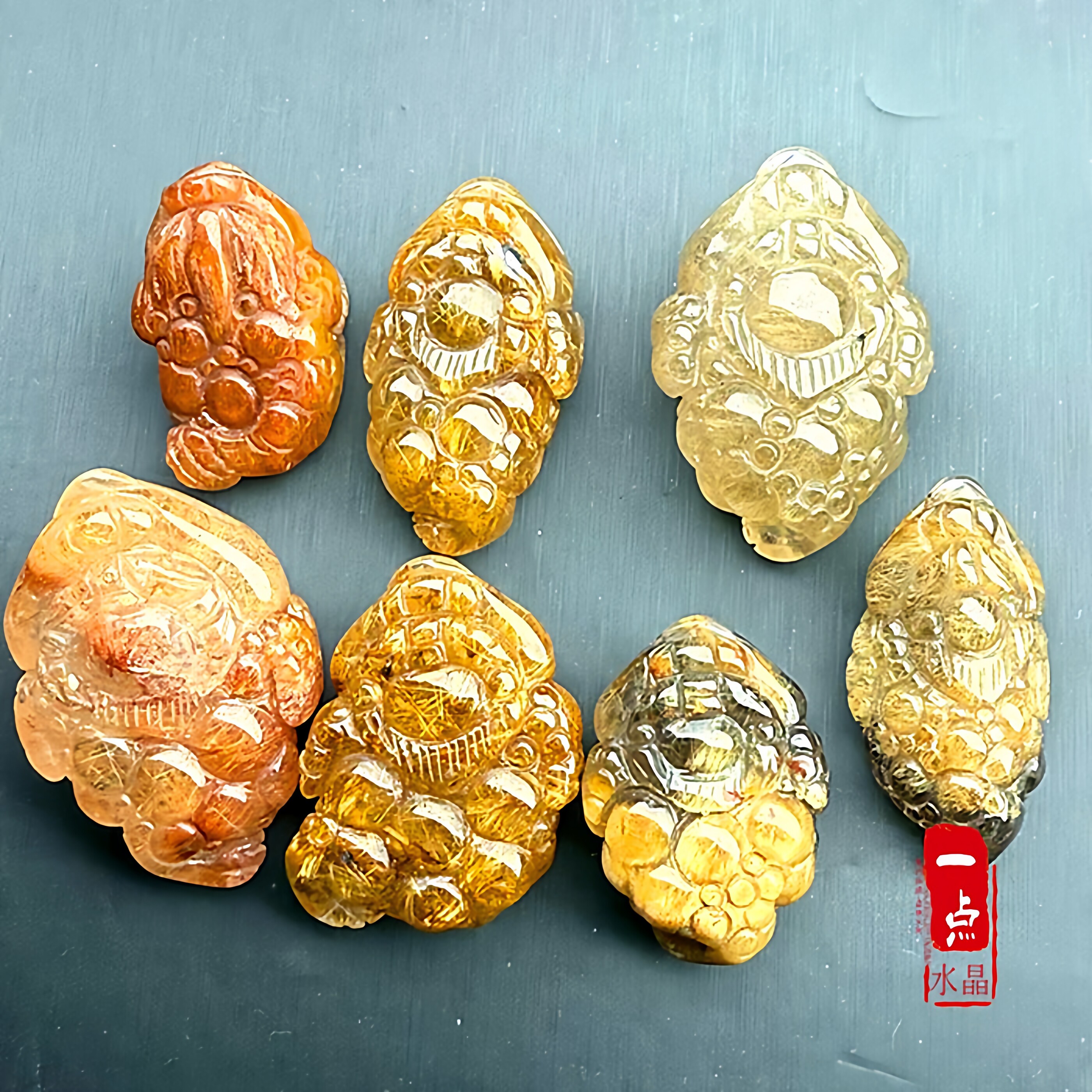 天然金发晶金蟾水晶雕刻摆件家居客厅玄关装饰开业乔迁礼品