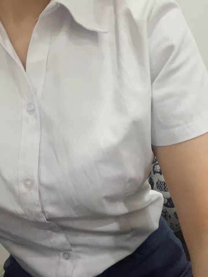 夏季 纯白色条纹衬衫女装暗条纹修身V领半袖上班衬衣加大码工作服