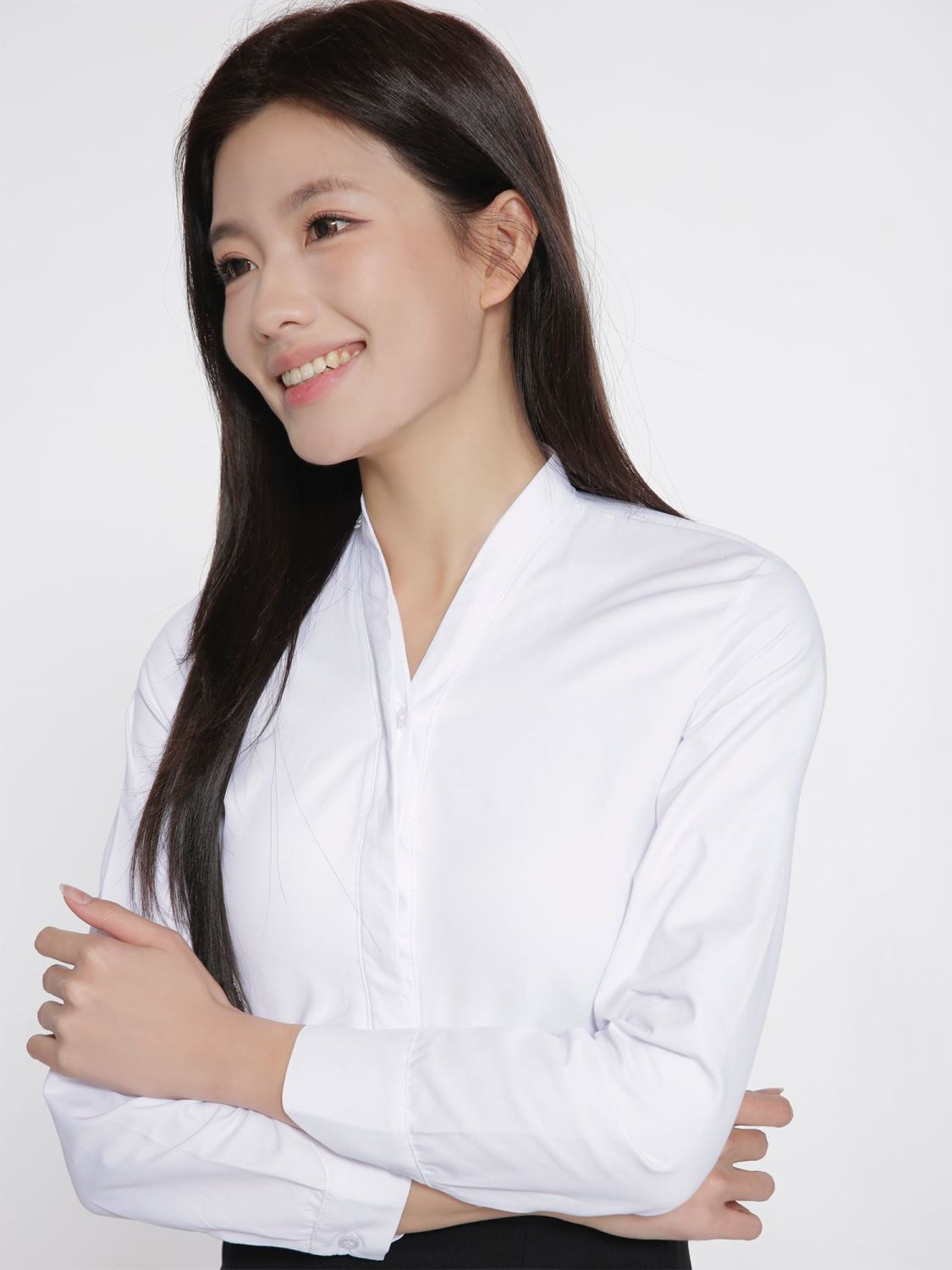 空乘务铁路面试制服职业装长袖衬衫女酒店前台工作服短袖衬衣工装