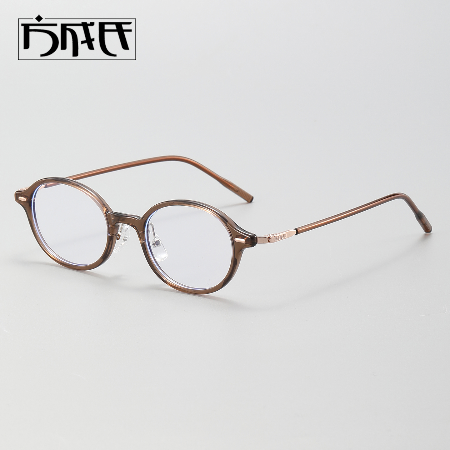 玳瑁小圆框书呆子老钱风近视眼镜