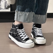 feiyue ins纯色春夏学生百搭 2025新款 飞跃女运动板鞋 高帆布鞋