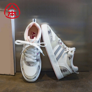 百搭平底韩版 人本2856春秋新款 雾霾蓝潮流运动鞋 休闲板鞋 女 高帮鞋