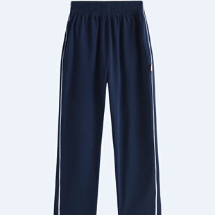 亲肤舒适透气 男女白线边藏青色休闲运动裤 台山小学生校服裤 子夏季