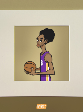 把球吃了 原创NBA插画 艺术微喷装饰画 科比詹姆斯杜兰特欧文哈登
