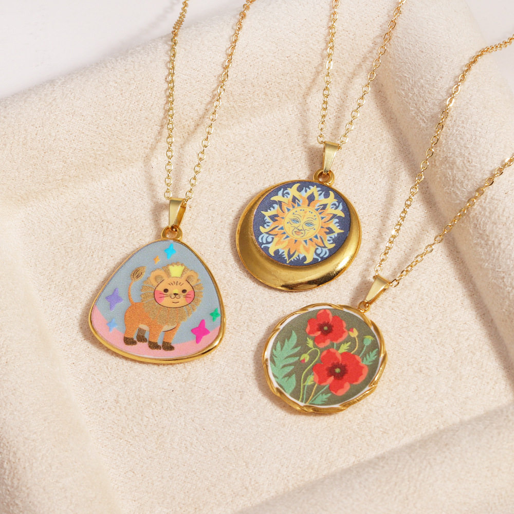 星夜复古钛钢项链毛衣链 梵高星空时光宝石饰品 外贸爆款欧美时尚