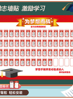 新学期教室励志墙贴学生期末考目标军令状鼓励贴纸冲刺成绩挑战书