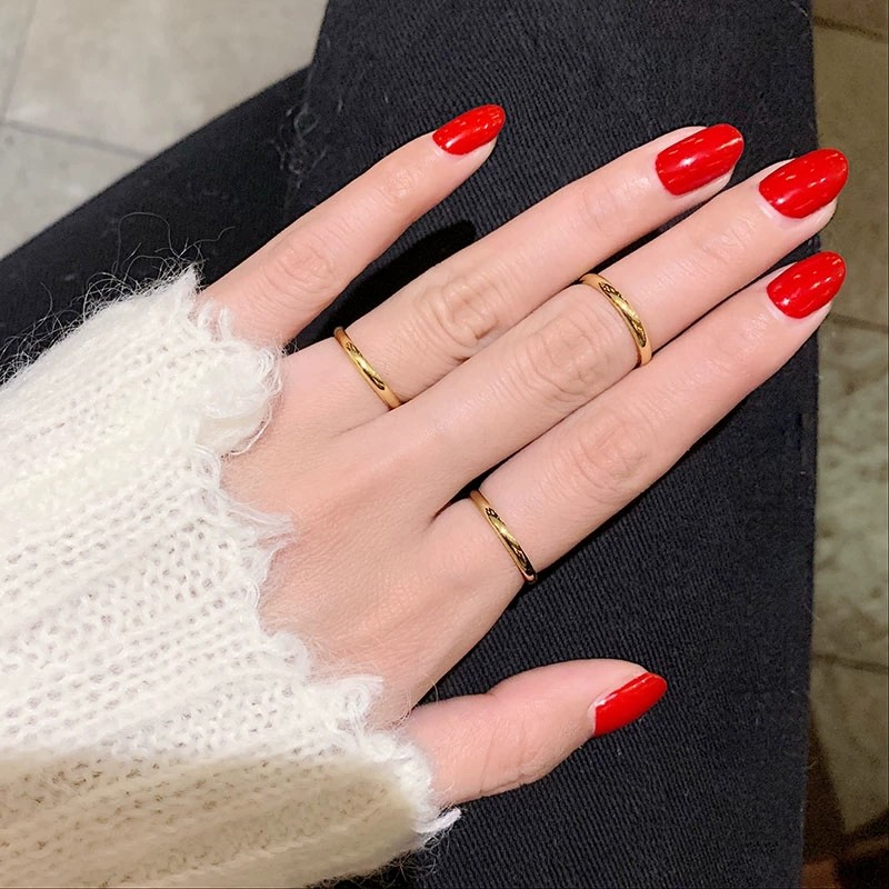 足金实心送女友礼物光圈戒指