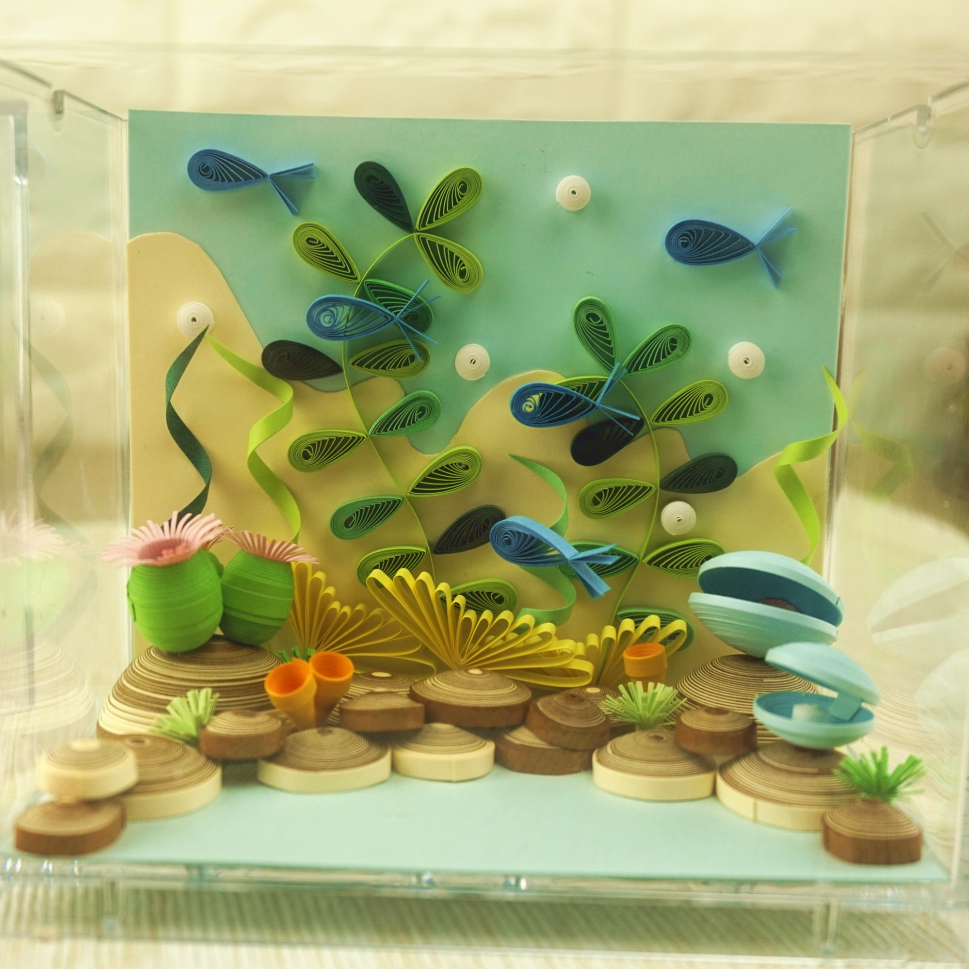 衍纸纸艺3d立体动物海洋海底世界小夜灯材料包套装亲子创意礼物