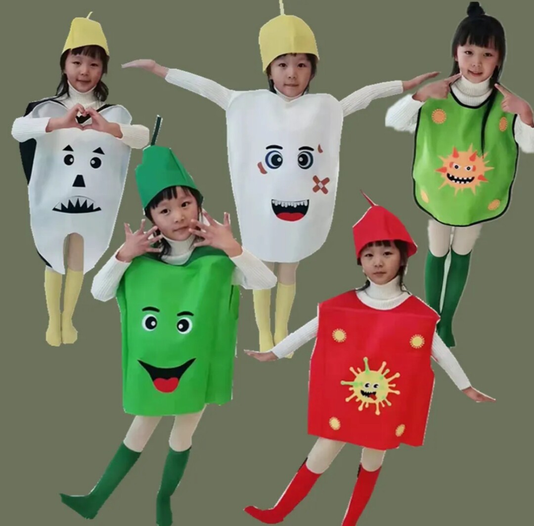 儿童牙细菌大战演出服情景剧病毒表演服装牙齿疯狂的蚜虫牙刷道具