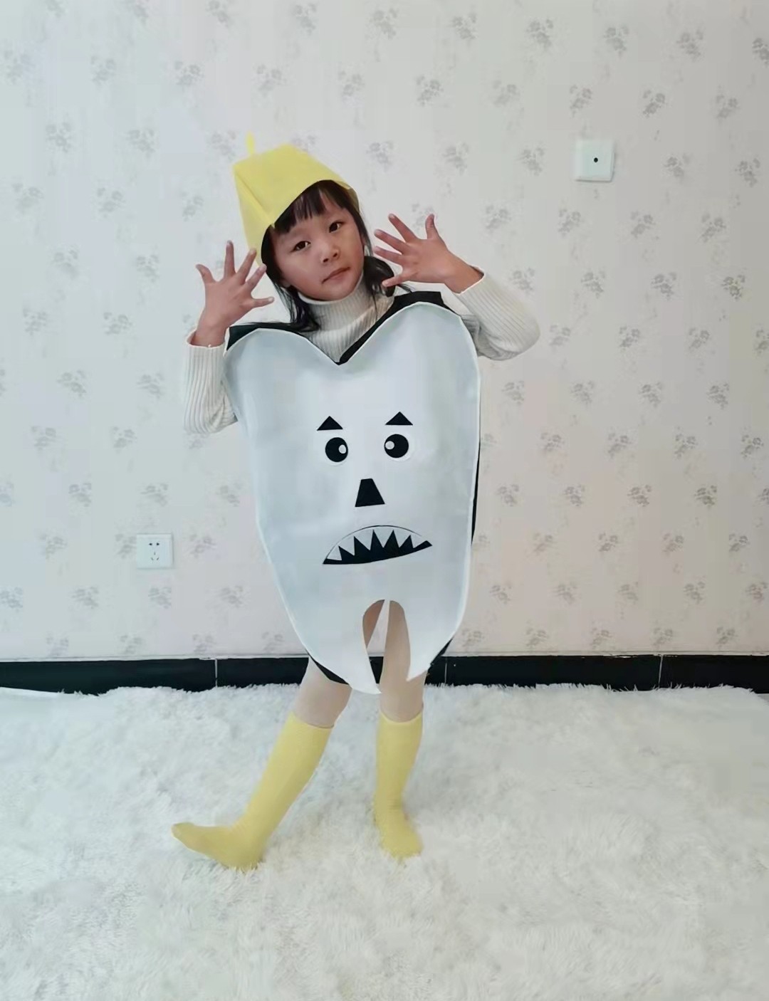 幼儿园绘本故事牙虫大搬家舞台剧演出服儿童牙齿细菌病毒表演服装