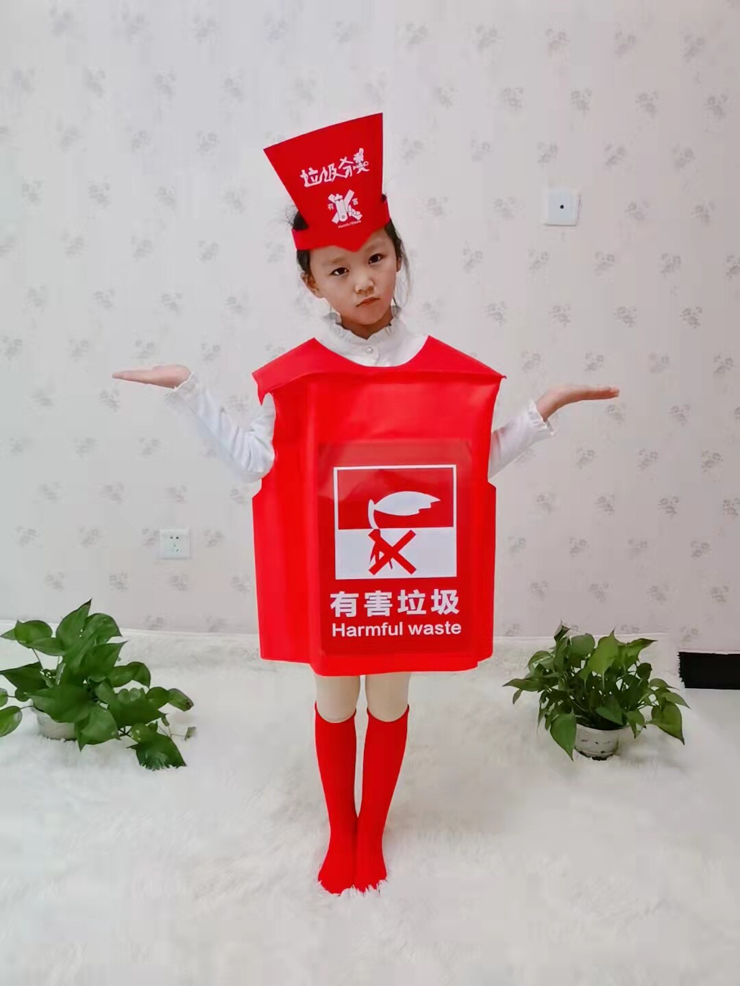 儿童垃圾分类演出服装成人亲子环保垃圾桶手工宣传人偶表演道具服